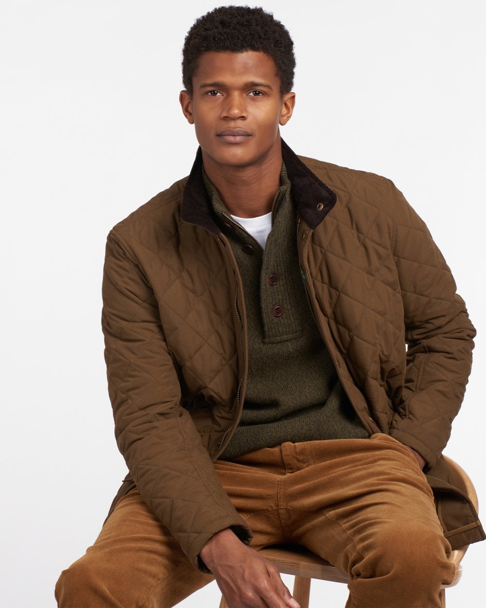 Barbour Shoveler Mens Quilted Jacket - Dark Sand