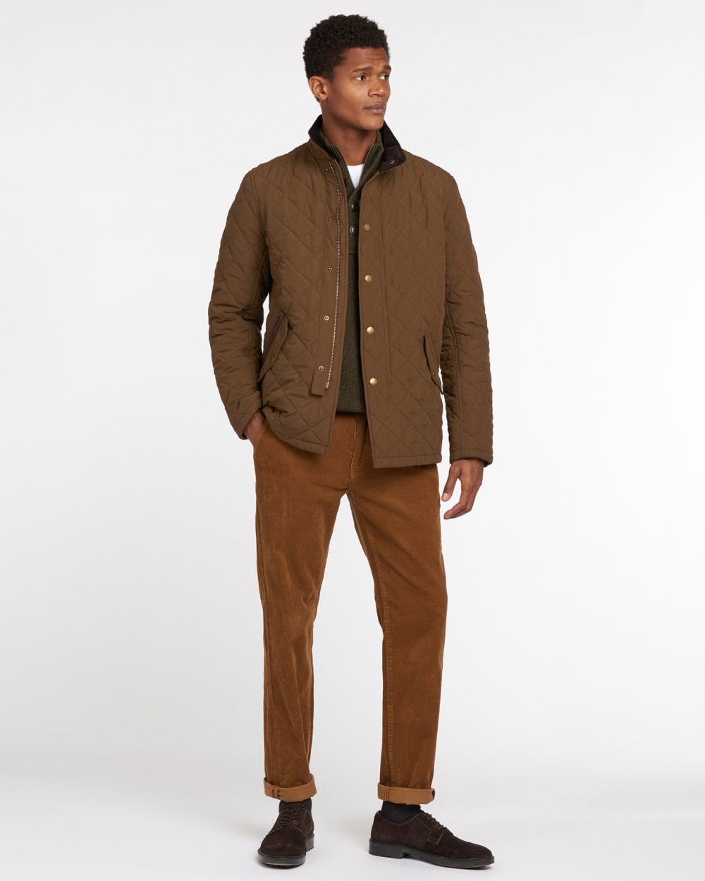 Barbour Shoveler Mens Quilted Jacket - Dark Sand