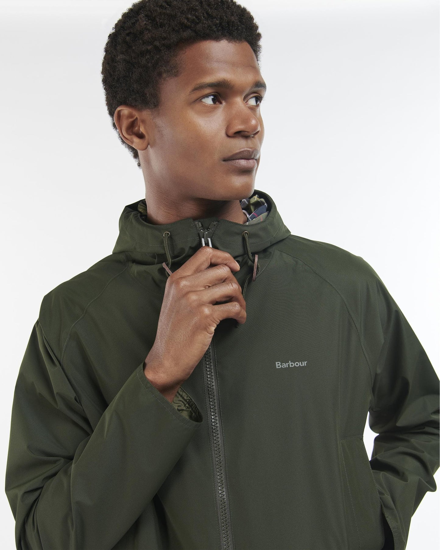 Barbour Hooded Domus Mens Waterproof Jacket - Sage/Classic