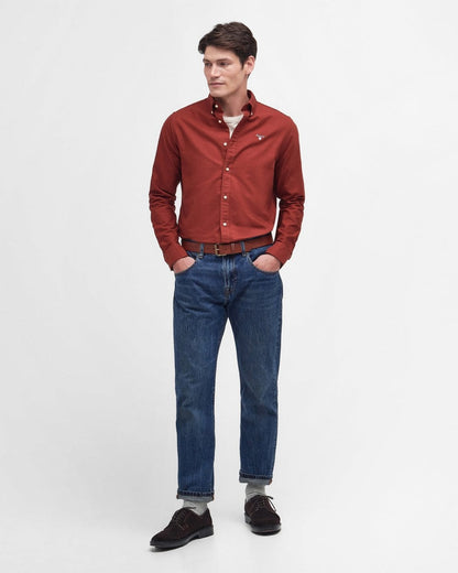 Barbour Oxtown Long Sleeve Mens Tailored Shirt - Fired Brick