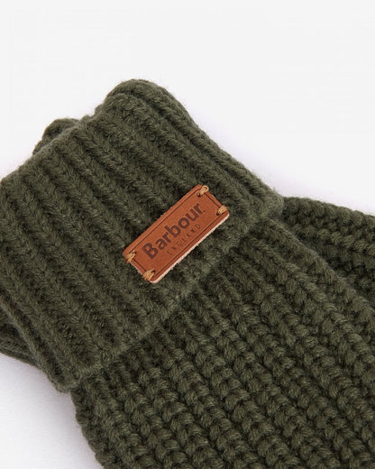 Barbour Saltburn Womens Knitted Gloves - Olive