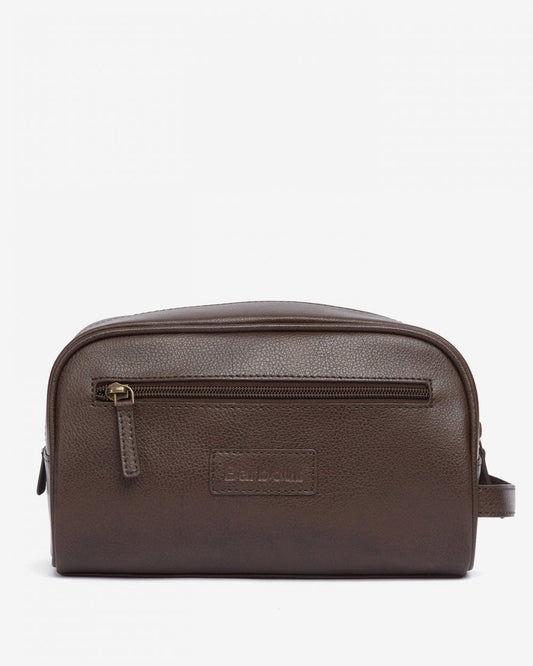 Barbour Mens Leather Washbag