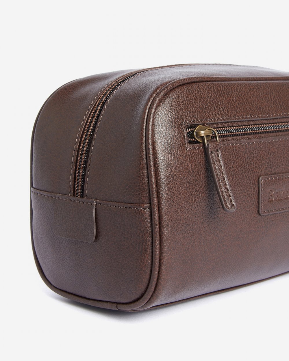 Barbour Mens Leather Washbag