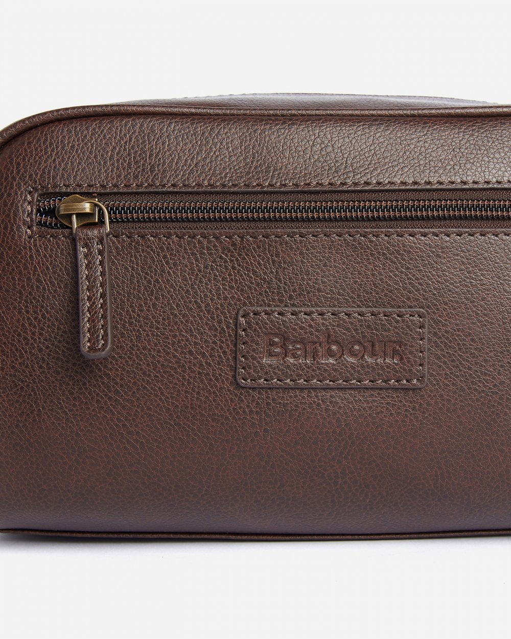 Barbour Mens Leather Washbag