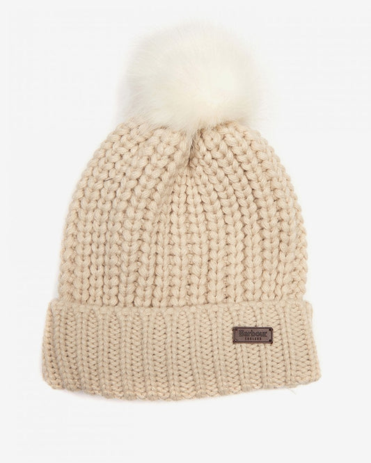 Barbour Saltburn Womens Beanie - Pearl - CHO - Designer Womens Hats