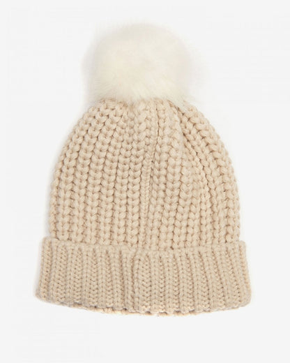 Barbour Saltburn Womens Beanie - Pearl - CHO - Designer Womens Hats
