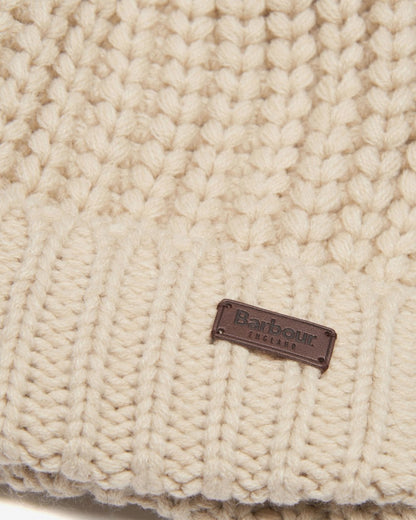 Barbour Saltburn Womens Beanie - Pearl - CHO - Designer Womens Hats
