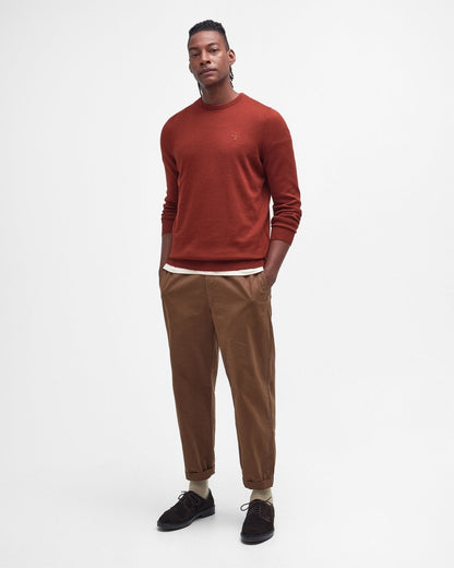 Barbour Pima Cotton Mens Crew Sweatshirt - Fired Brick