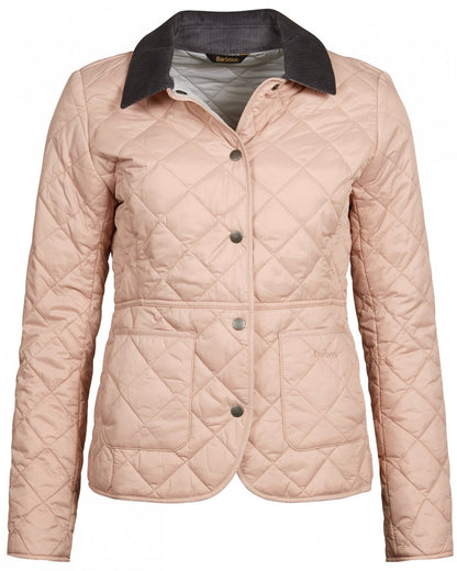 Barbour Deveron Quilted Womens Jacket - Pale Pink/Ice White