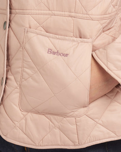 Barbour Deveron Quilted Womens Jacket - Pale Pink/Ice White