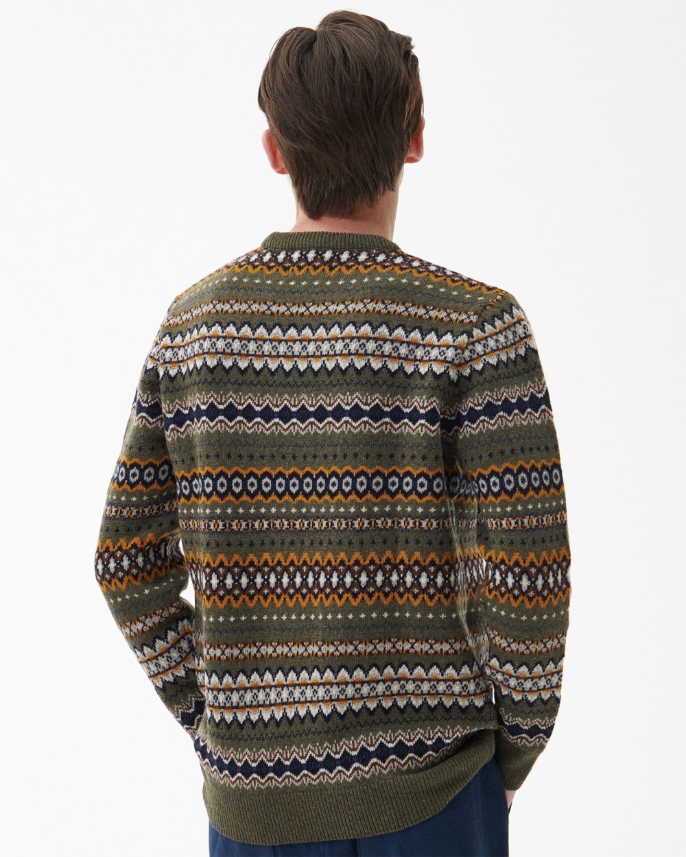 Barbour Case Fairisle Mens Jumper - Willow Green