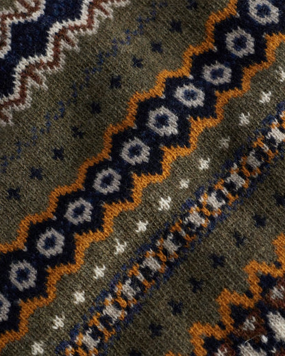 Barbour Case Fairisle Mens Jumper - Willow Green