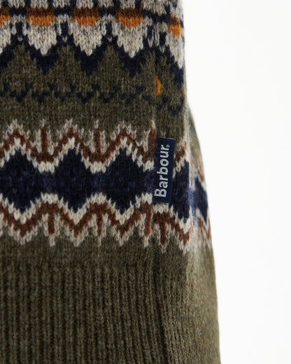Barbour Case Fairisle Mens Jumper - Willow Green