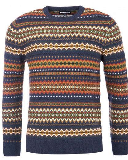 Barbour Case Fairisle Mens Jumper - Navy Marl