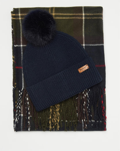 Barbour Dover Beanie & Hailes Scarf Gift Set - Classic