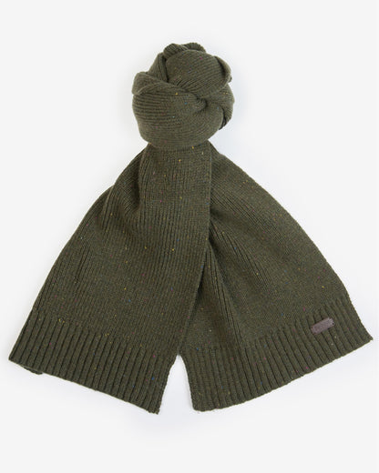 Barbour Carlton Fleck Beanie & Scarf Mens Gift Set - Olive