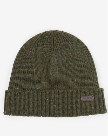 Barbour Carlton Fleck Beanie & Scarf Mens Gift Set - Olive