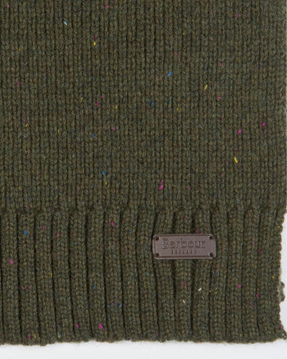 Barbour Carlton Fleck Beanie & Scarf Mens Gift Set - Olive