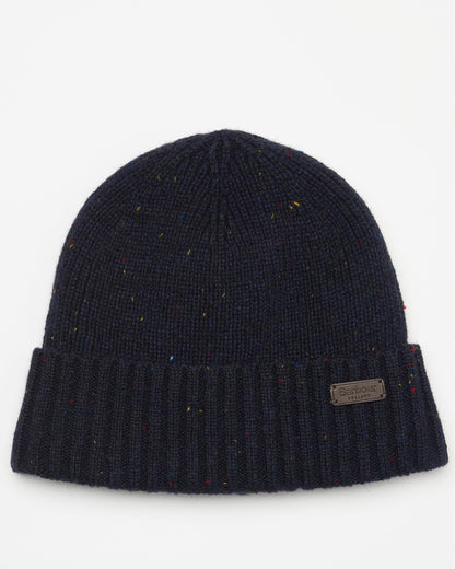 Barbour Carlton Fleck Beanie & Scarf Mens Gift Set - Navy