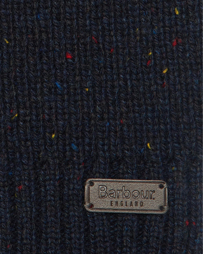 Barbour Carlton Fleck Beanie & Scarf Mens Gift Set - Navy