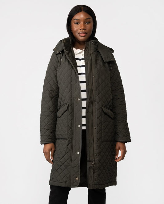 Joules Chatham Womens Hooded Diamond Quilt Coat 223331