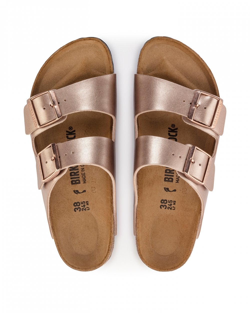 Birkenstock Arizona Birko-Flor Metallic Womens Sandals - Copper