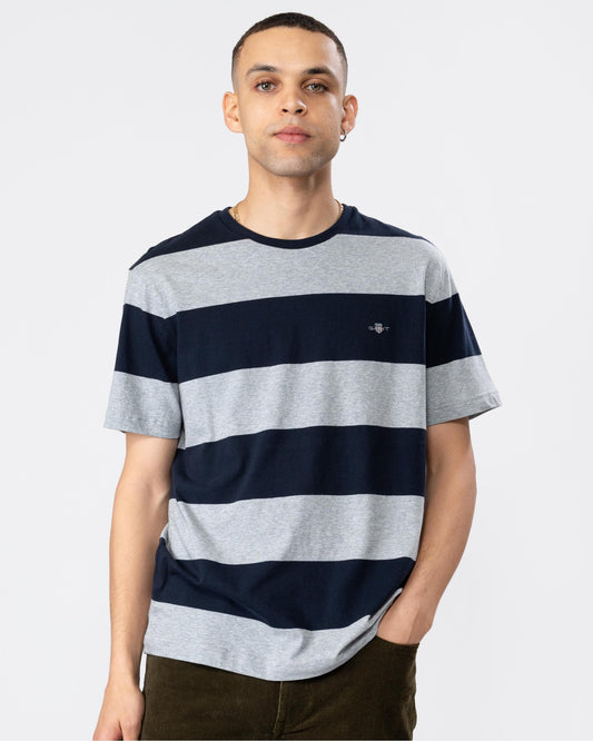 GANT Mens Bar Stripe Short Sleeve T-Shirt