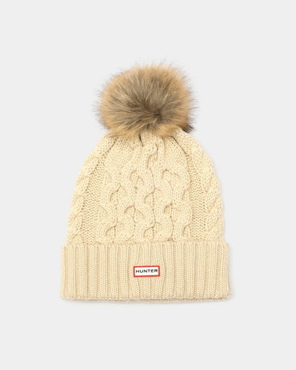 Hunter Unisex Cable Knit Beanie With Pom - Cast