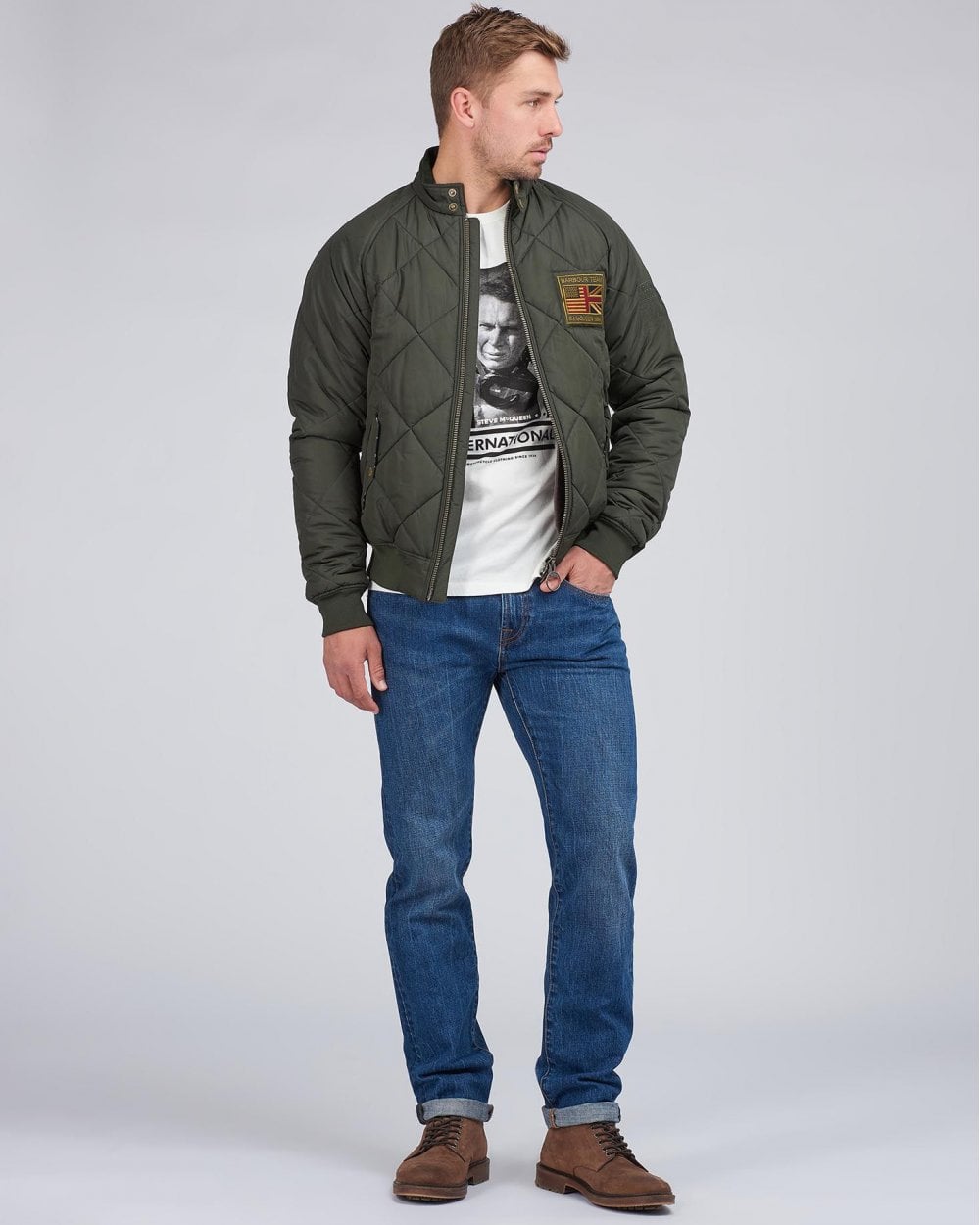 Barbour International Quilted Merchant Mens Jacket - Sage