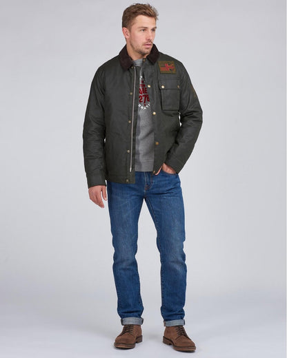 Barbour International Workers Wax Mens Jacket - Sage