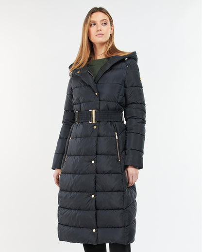 Barbour International Track Line Womens Long Quilted Jacket