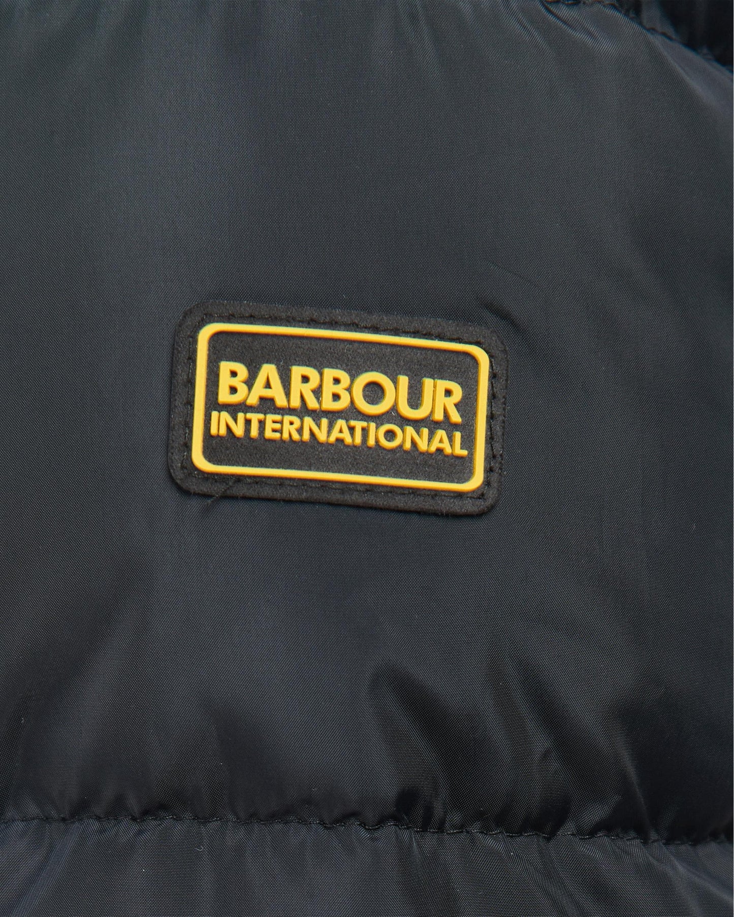Barbour International Track Line Womens Long Quilted Jacket - Black