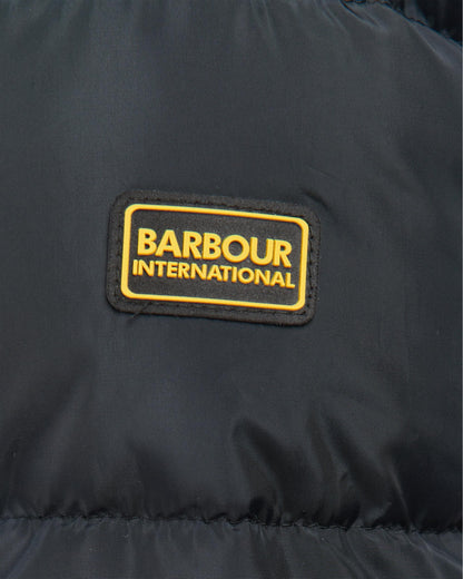 Barbour International Track Line Womens Long Quilted Jacket - Black