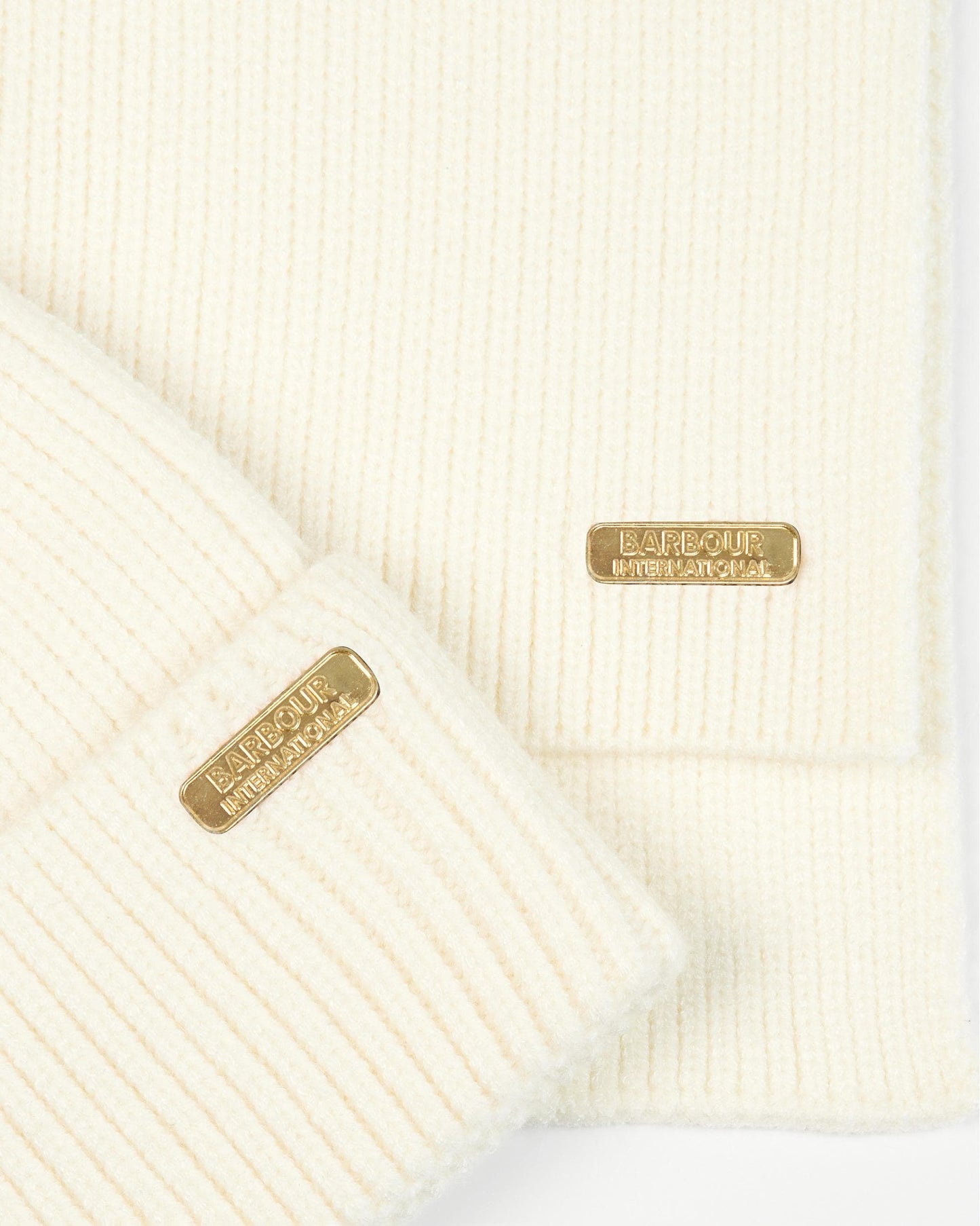 Barbour International Mallory Beanie & Scarf Gift Set - Optic White