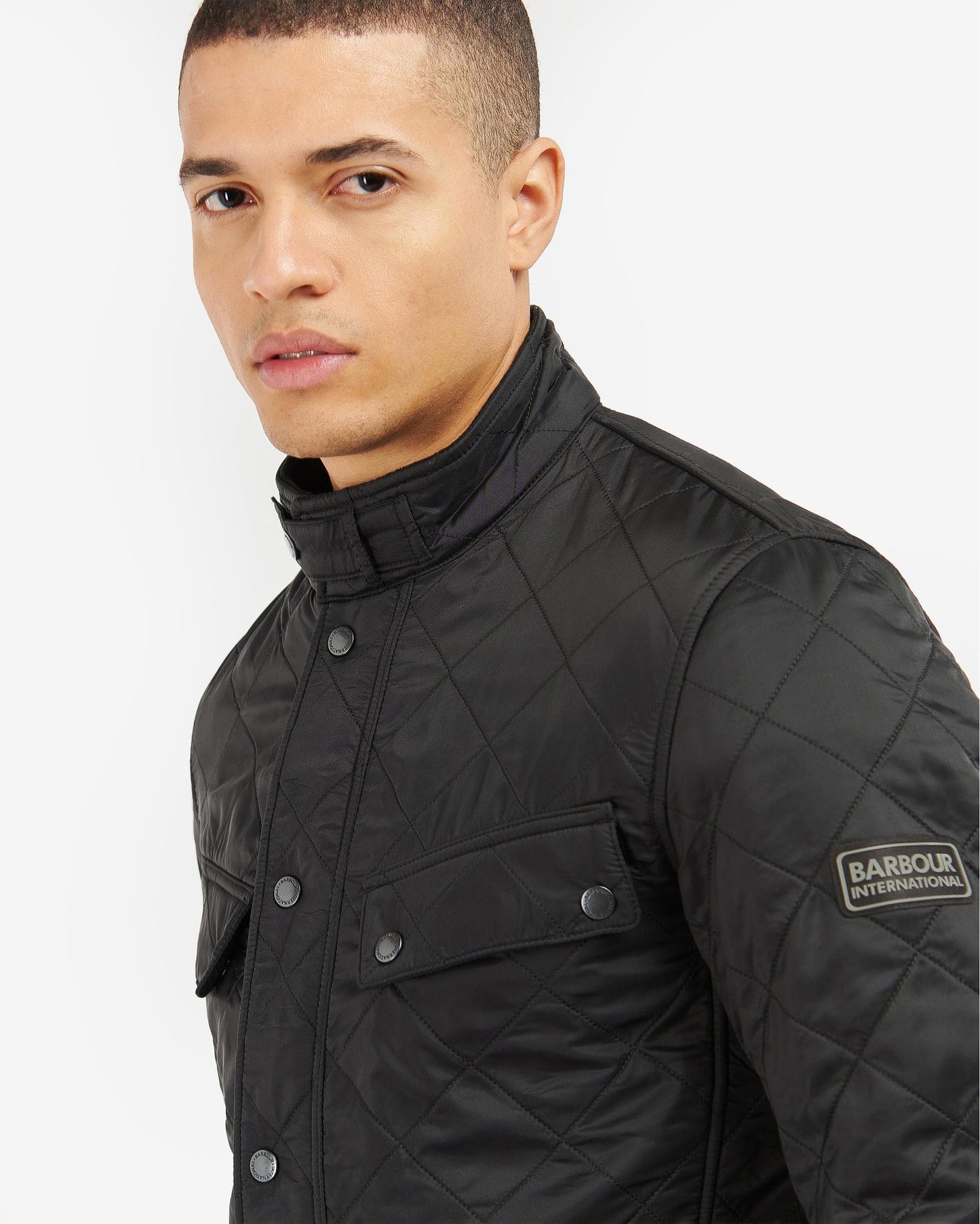Barbour International Tourer Ariel Mens Polarquilt Jacket - Black