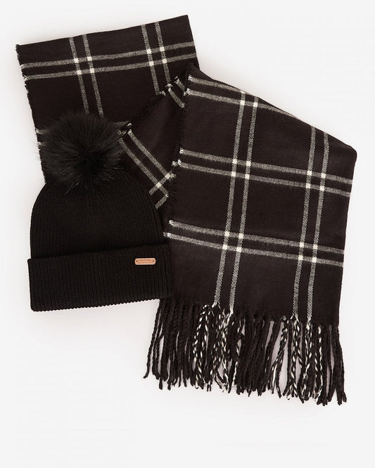 Barbour International Womens Mallory Beanie & Windowpane Wrap