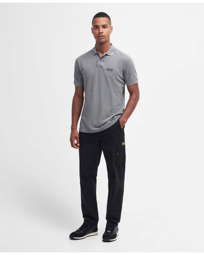 Barbour International Essential Short Sleeve Mens Polo - Anthracite Marl