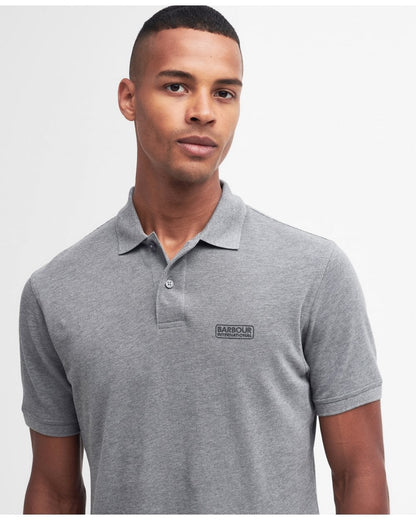 Barbour International Essential Short Sleeve Mens Polo - Anthracite Marl