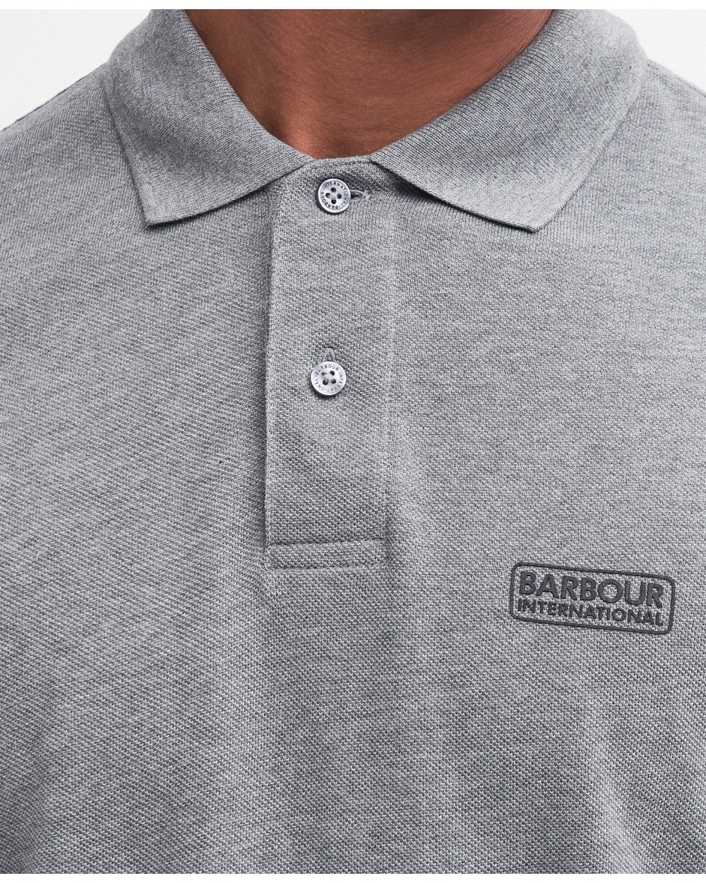 Barbour International Essential Short Sleeve Mens Polo - Anthracite Marl