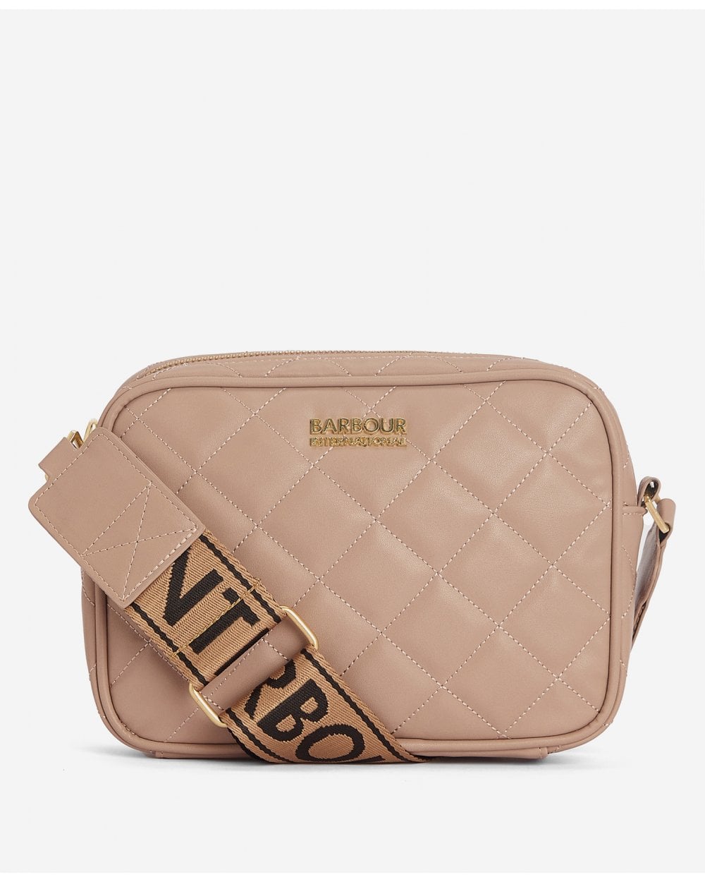 Barbour International Quilted Sloane Womens Crossbody Bag - Camel