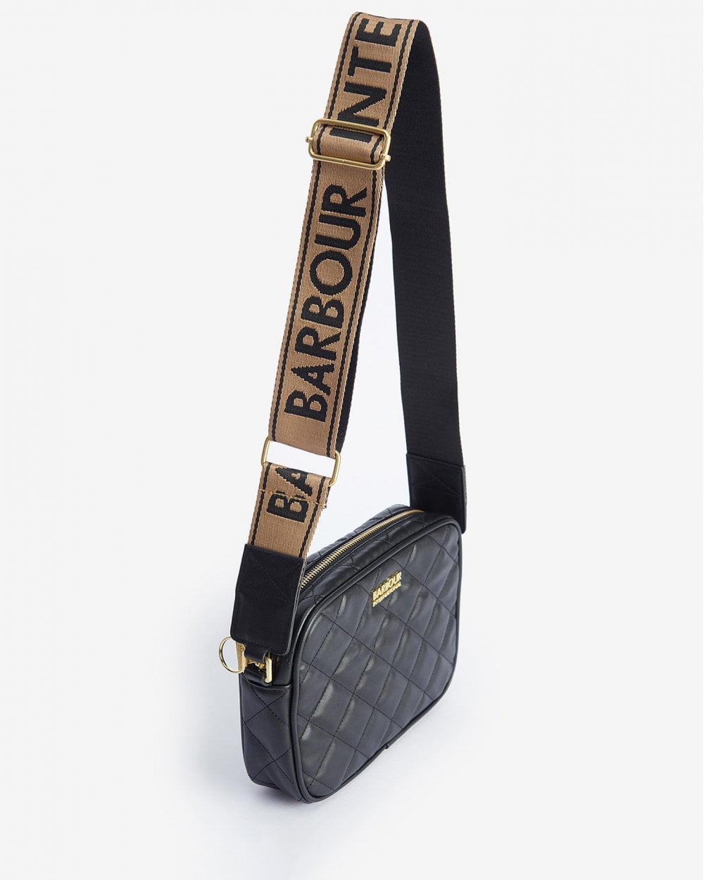 Barbour International Quilted Sloane Womens Crossbody Bag - Black