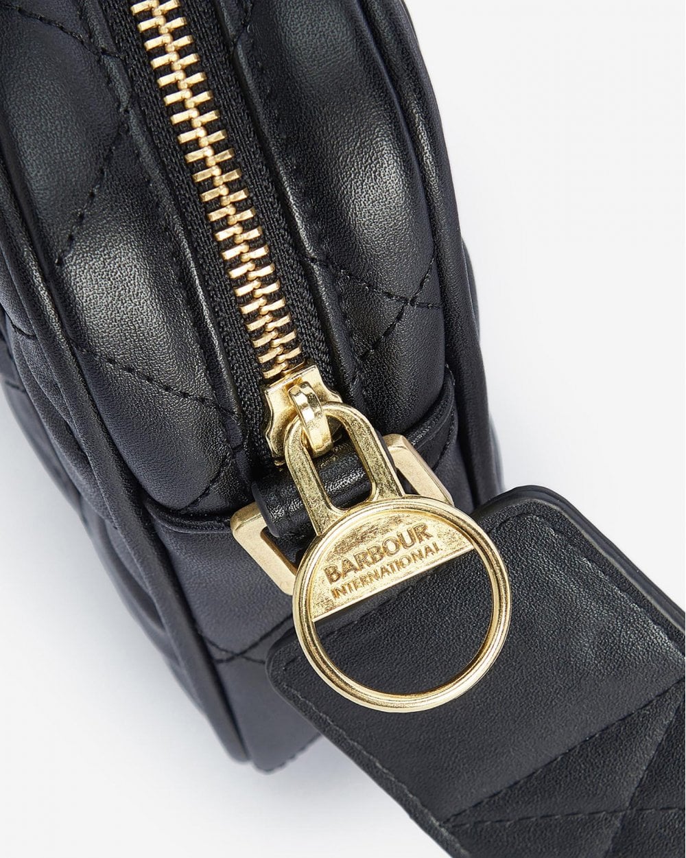 Barbour International Quilted Sloane Womens Crossbody Bag - Black