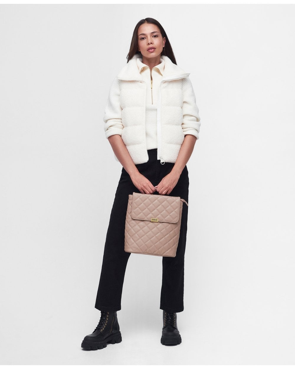 Barbour International Quilted Hoxton Womens Backpack - Camel