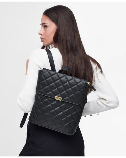 Barbour International Quilted Hoxton Womens Backpack - Black