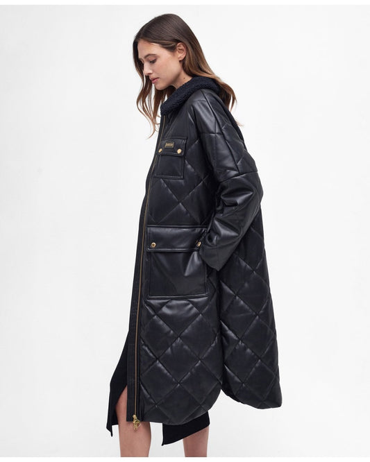 Barbour International Neutron Womens Long Quilted Jacket