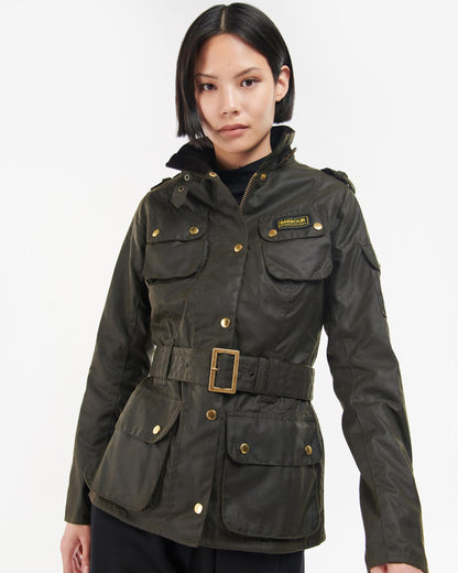 Barbour International Womens Wax Jacket - Olive