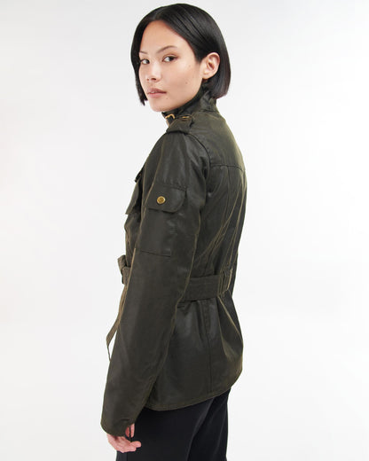 Barbour International Womens Wax Jacket - Olive