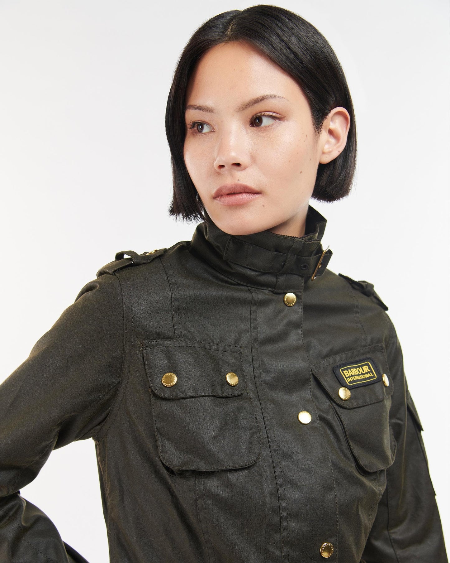 Barbour International Womens Wax Jacket - Olive