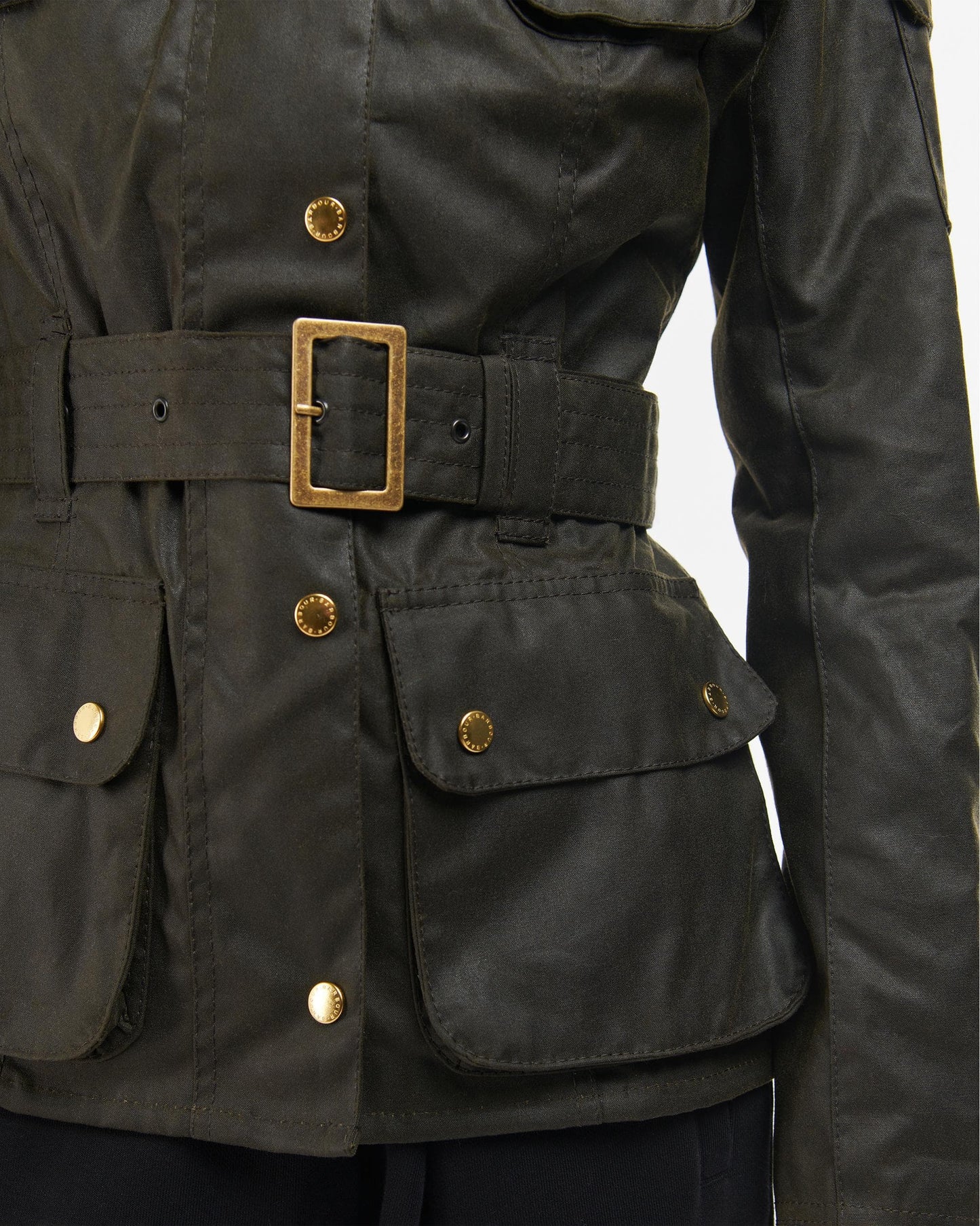 Barbour International Womens Wax Jacket - Olive
