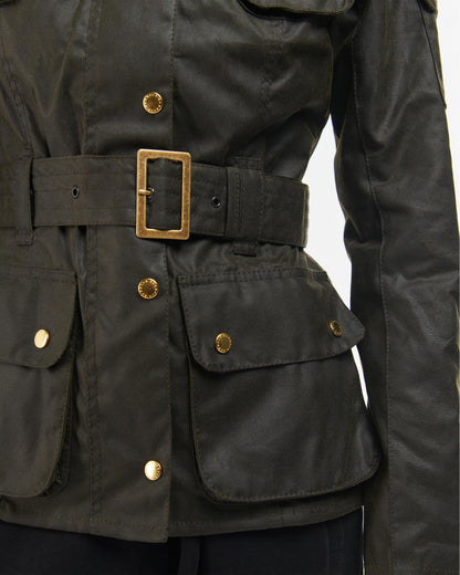 Barbour International Womens Wax Jacket - Olive